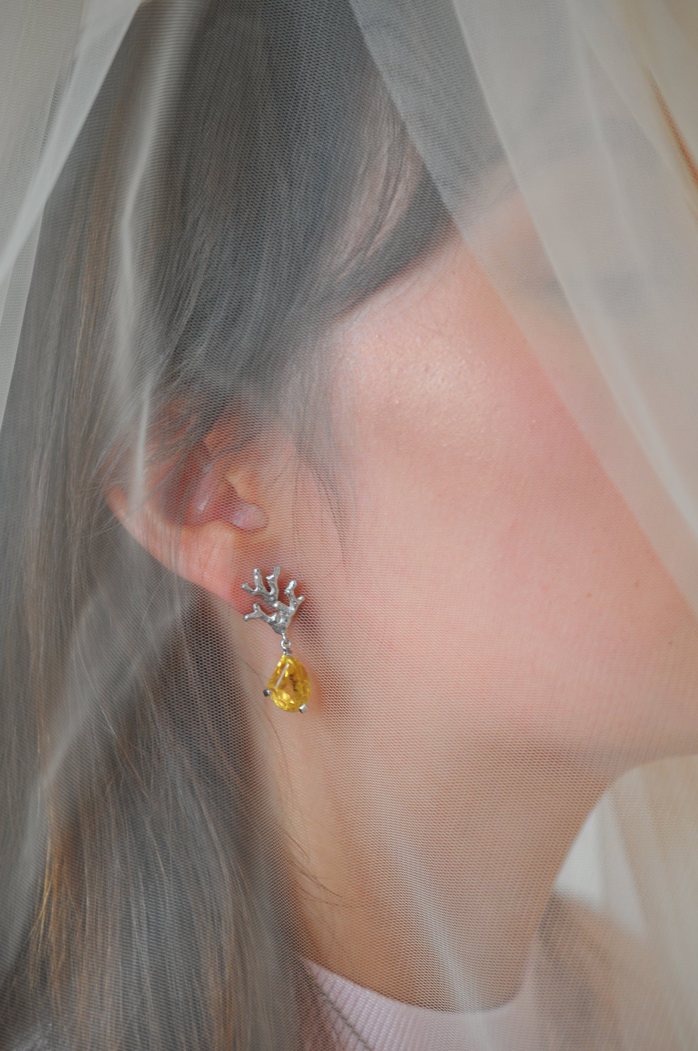 Boucles d'oreilles Coral Citrines